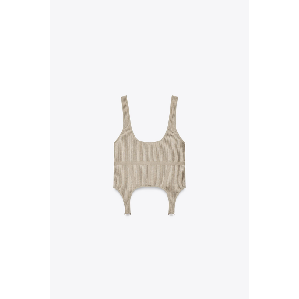 Zara STRUCTURED CORSET TOP in Cream